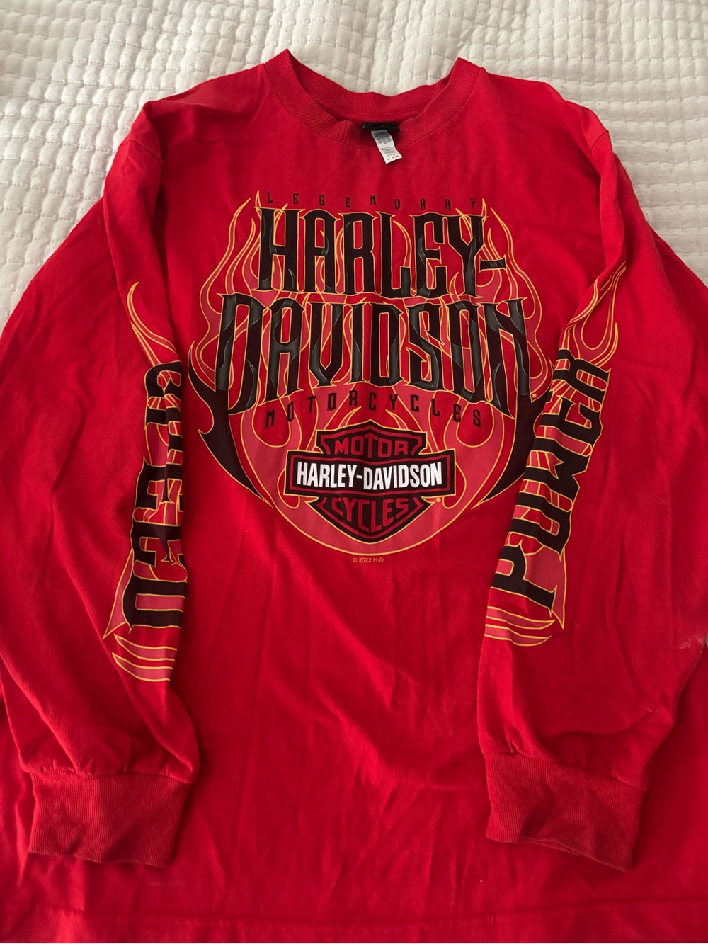 Harley-Davidson Red Long Sleeve Flame Logo Tee